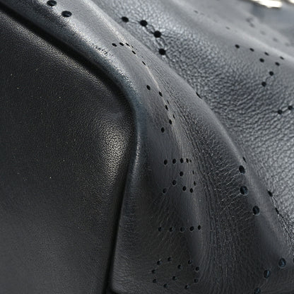 Chanel Calfskin Tweed Small Logo Eyelets Shopping Tote Black 10 of 12