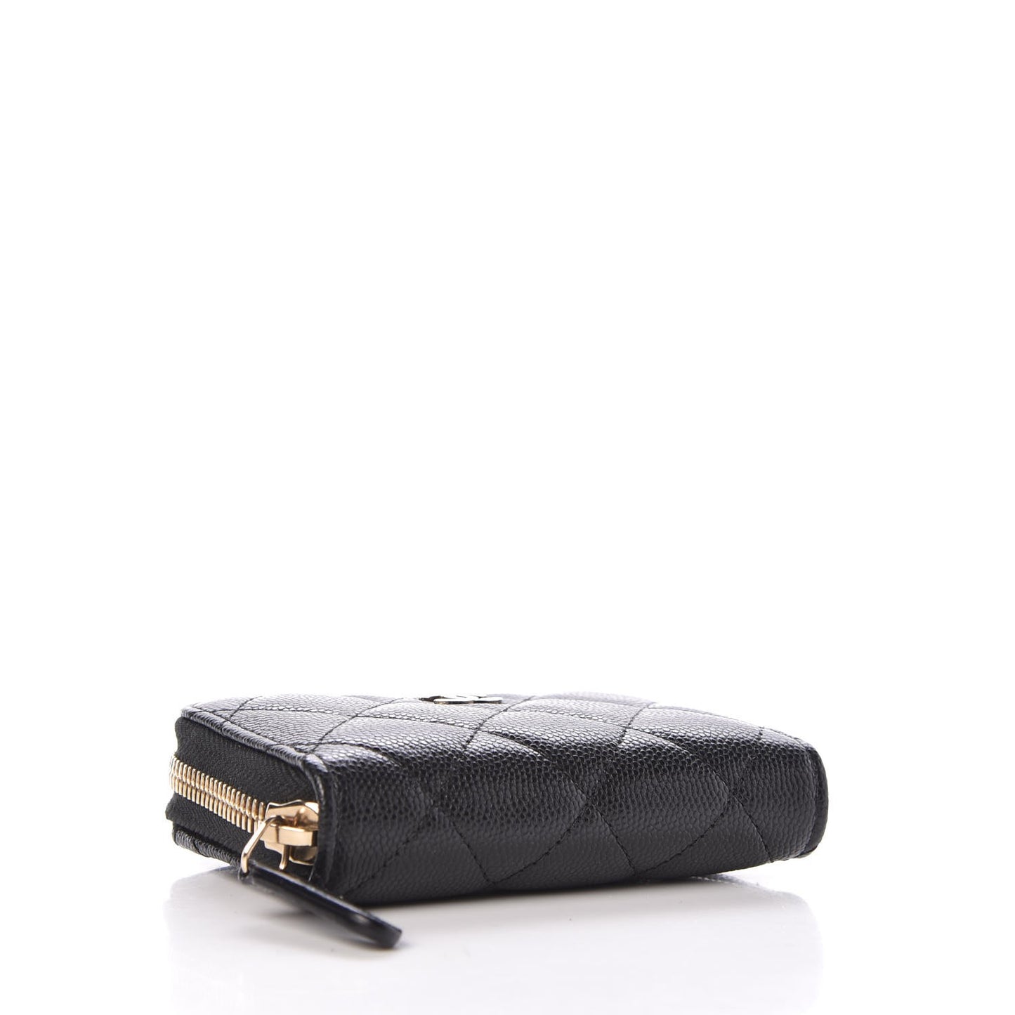 Caviar Quilted Zip Coin Purse Black