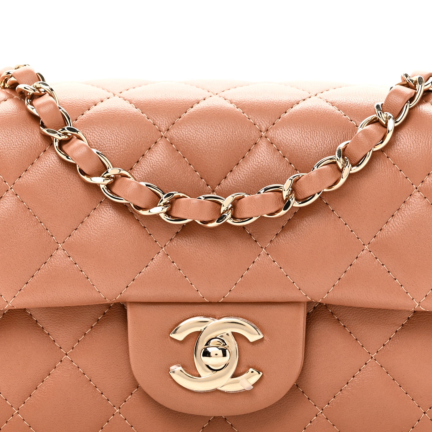 Chanel Lambskin Quilted Mini Rectangular Flap Brown 8 of 11