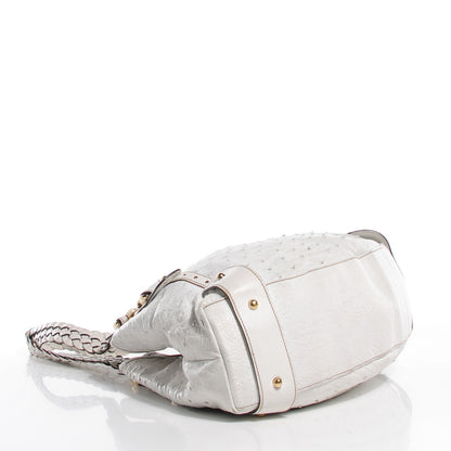 Gucci Ostrich Medium Pelham Shoulder Bag White 3 of 7