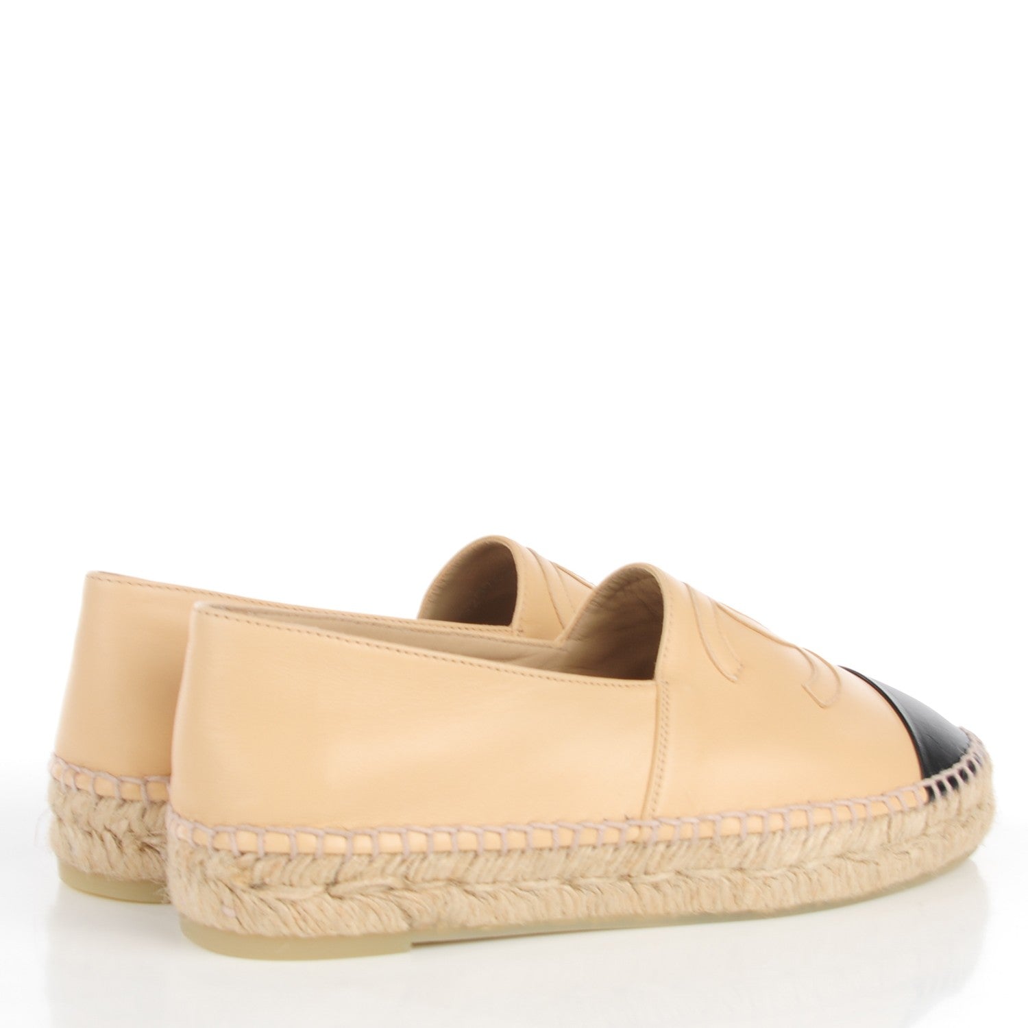 Chanel Lambskin CC Espadrilles 37 Beige Black 4 of 9