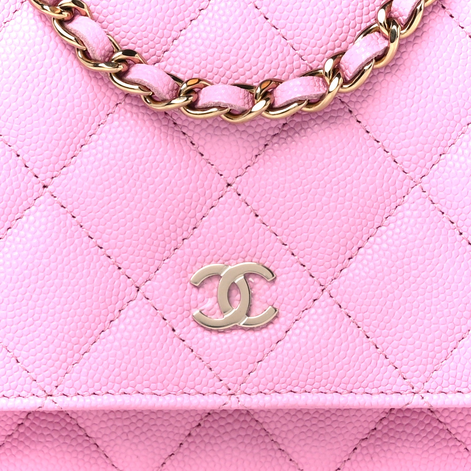 Chanel Caviar Quilted Wallet on Chain WOC Lilac 10 of 12