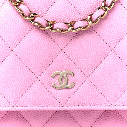 Chanel Caviar Quilted Wallet on Chain WOC Lilac 10 of 12