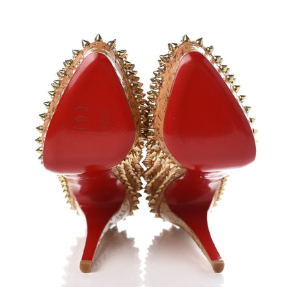 Christian Louboutin Cork Alti Spikes 160 Pumps 38 Natural Gold 5 of 7