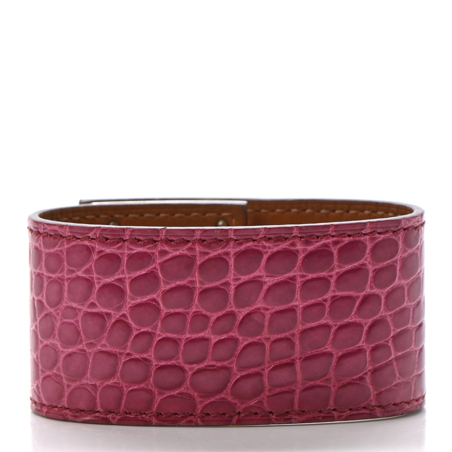 Shiny Alligator Kelly Dog Bracelet S Fuchsia