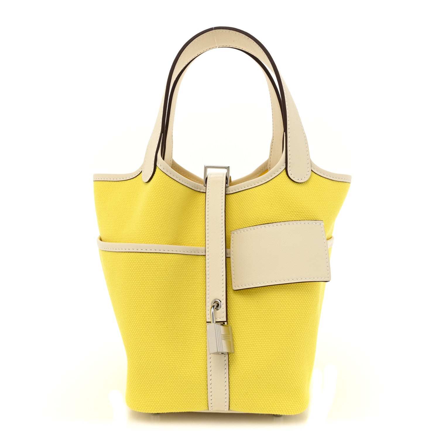 Hermes Toile Goeland Swift Cargo Picotin Lock 18 Jaune Citron Nata 1 of 10