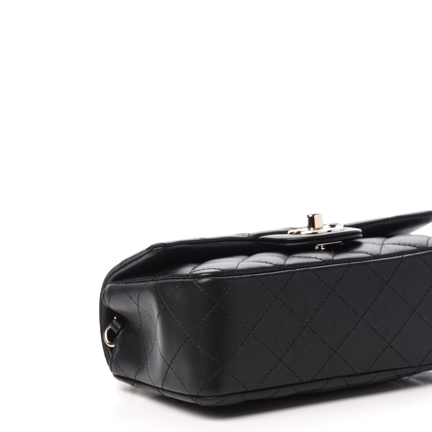 Lambskin Quilted Mini Rectangular Flap Black