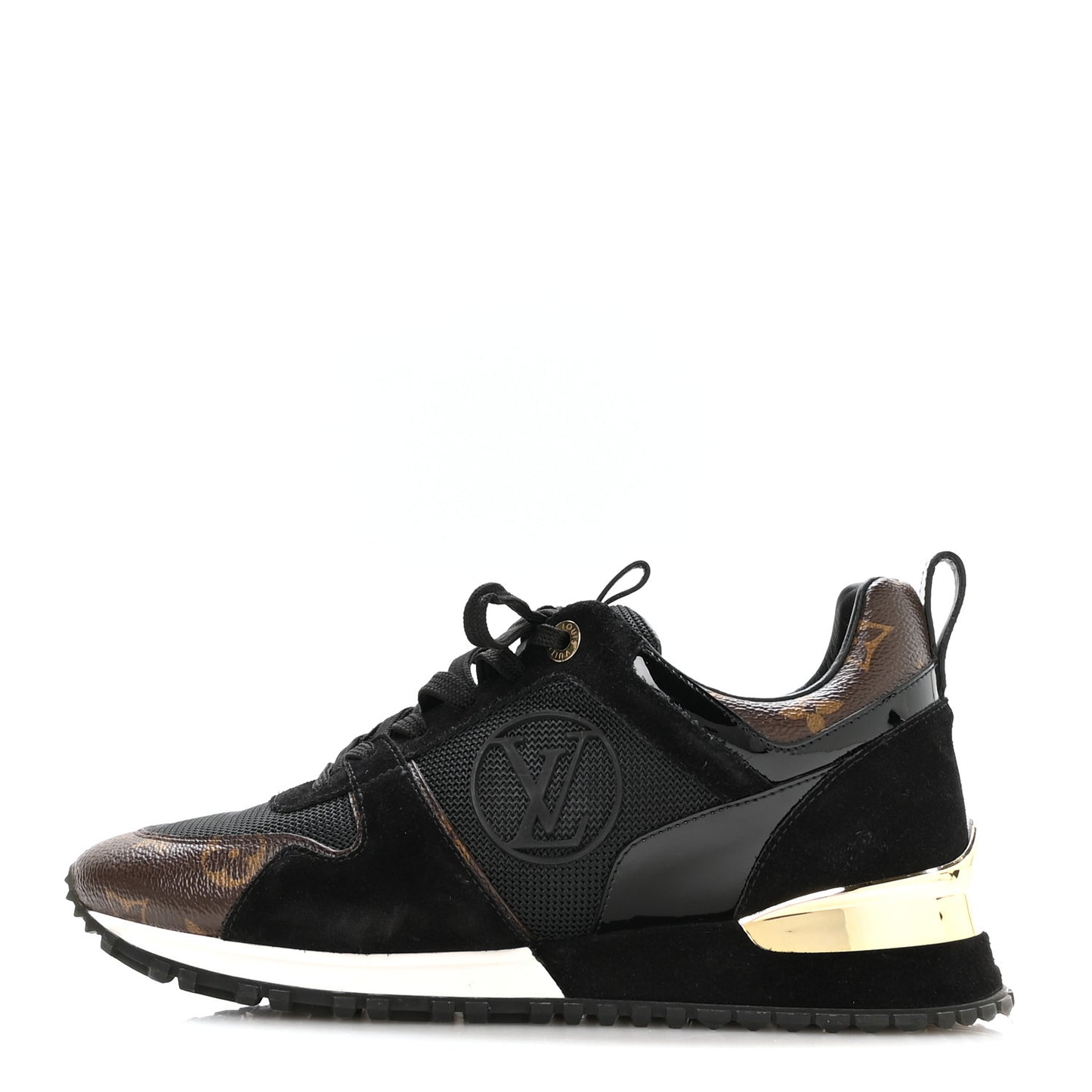 Suede Monogram Run Away Sneakers 38 Black