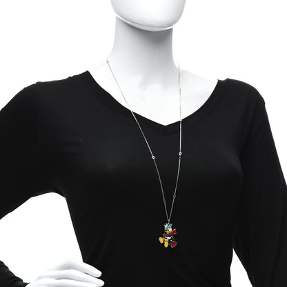 Gucci X DISNEY Sterling Silver Enamel Donald Duck Pendant Necklace 2 of 4