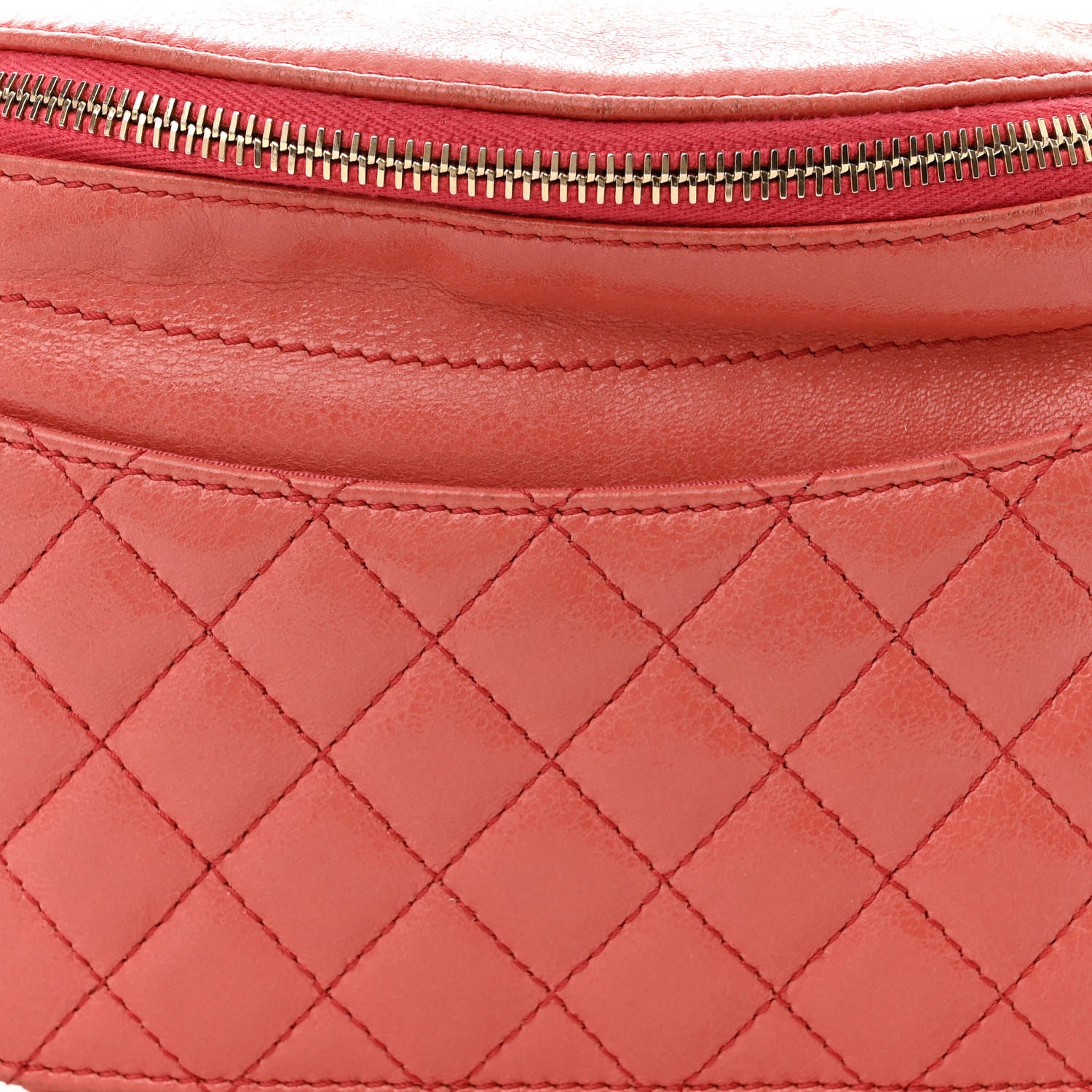 Chanel Crumpled Glazed Lambskin Quilted Waist Bag Fanny Pack Pink 9 of 11