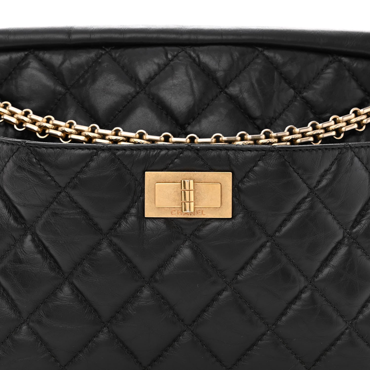 Chanel Aged Calfskin Quilted Medium Reissue Camera Case Black 7 of 9