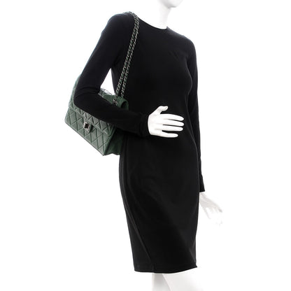 Chanel Washed Lambskin Jumbo Take Away Flap Green 4 of 21