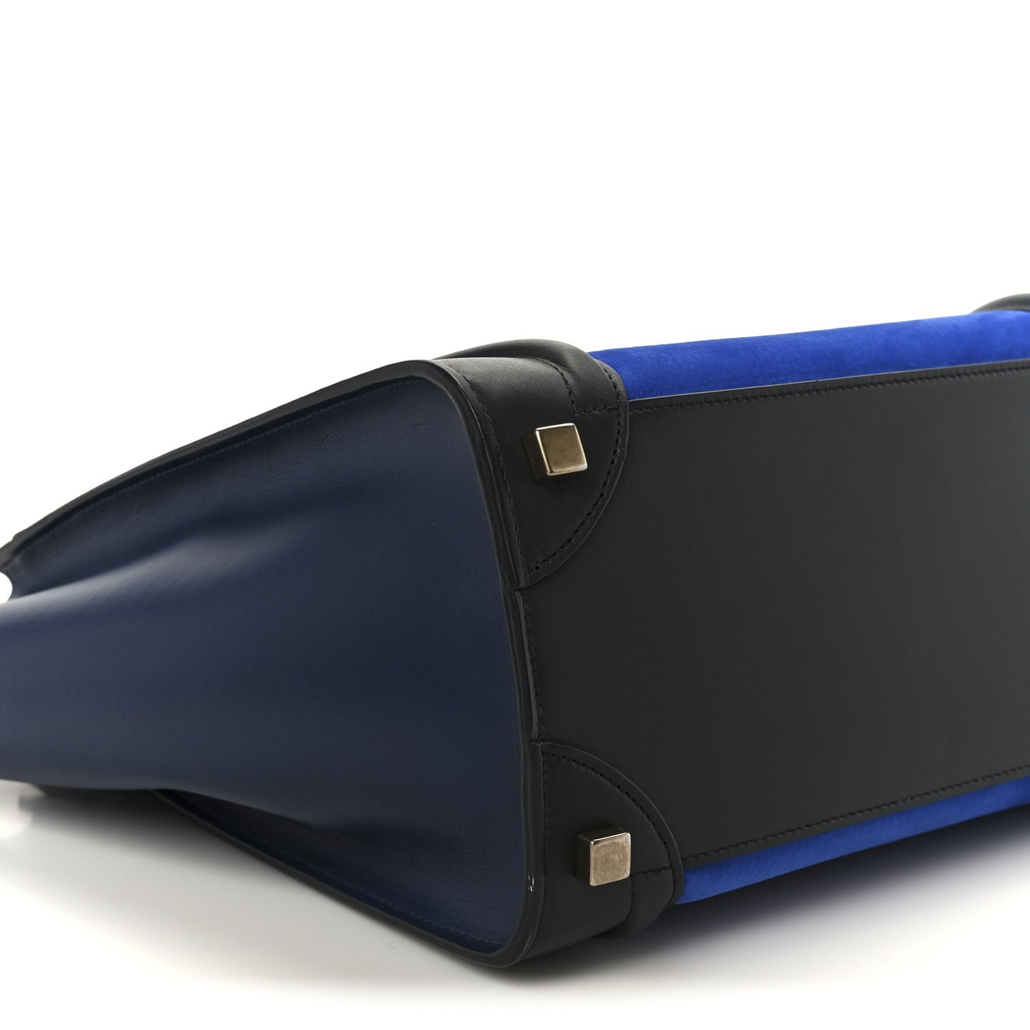Nubuck Smooth Calfskin Micro Tri-Color Luggage Bright Blue