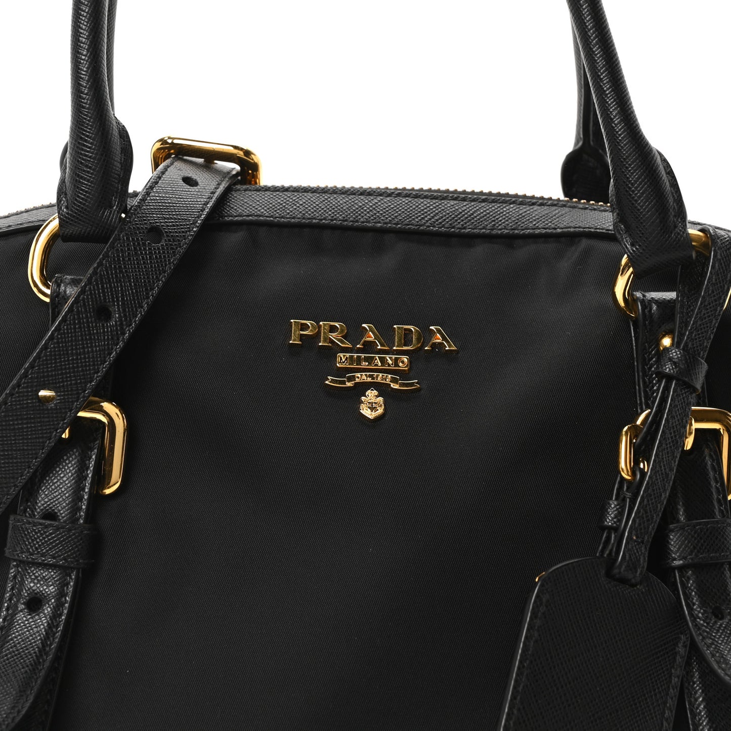 Tessuto Nylon Saffiano Small Tote Black
