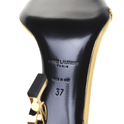 Saint Laurent Calfskin Opyum Sandals 37 Oro 10 of 13
