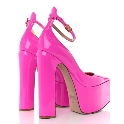Valentino Garavani Patent Tan-Go 65/165mm Platform Pumps 36.5 Pink PP 4 of 9