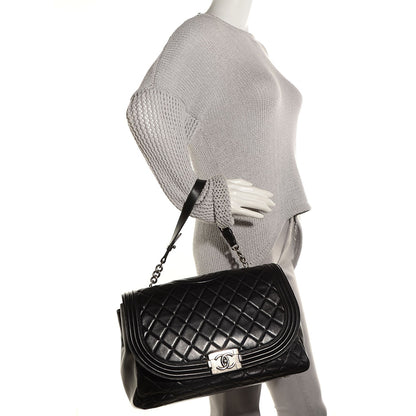 Chanel Lambskin Quilted Large Antik Boy Flap Black 2 of 9