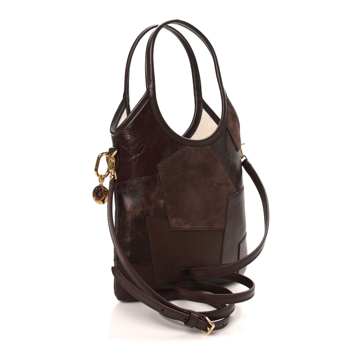 Nappa Suede Patchwork Mini Ivy Bag Briarwood