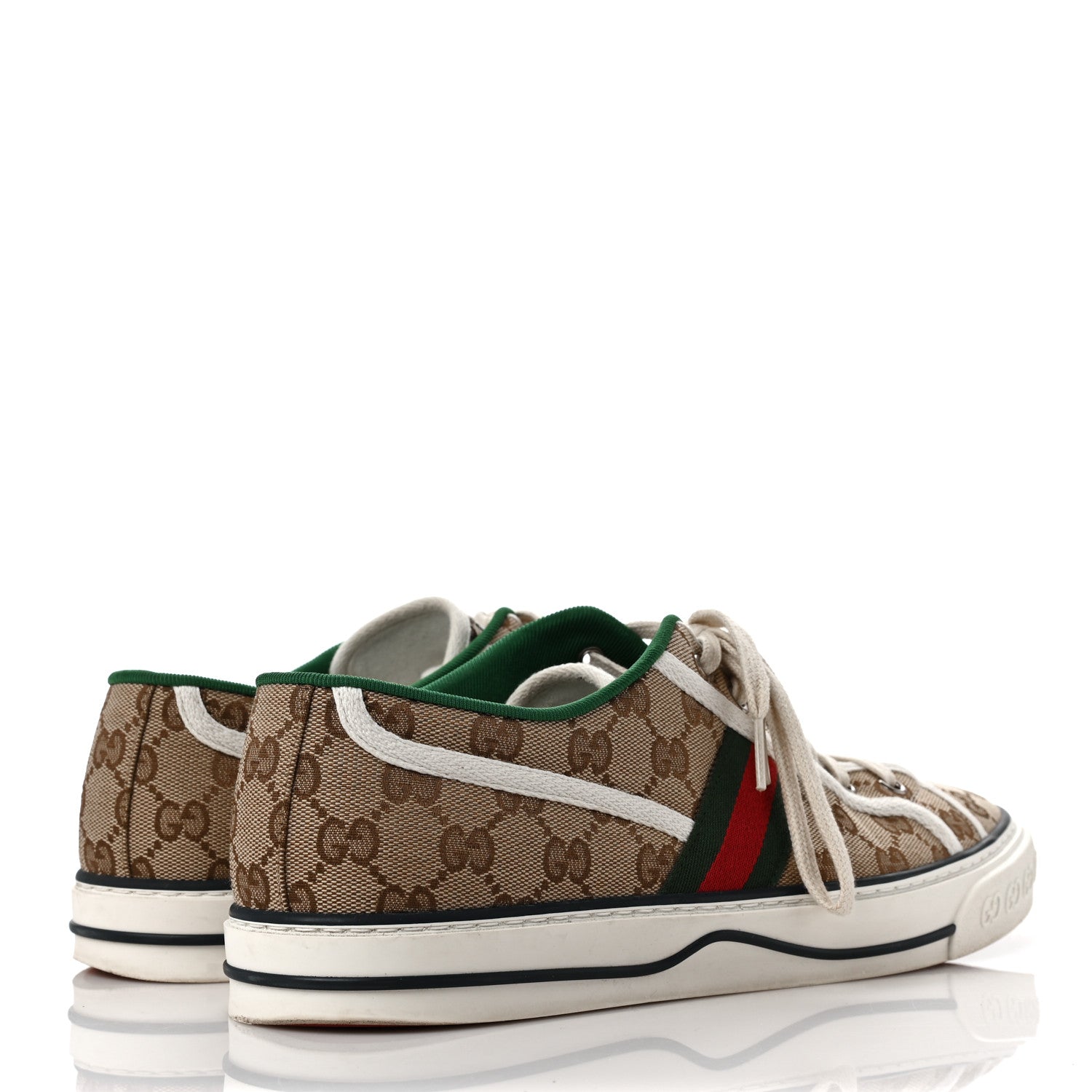 Gucci GG Monogram Web Mens 1977 Tennis Sneakers 10 Beige Ebony Mystic White 4 of 9