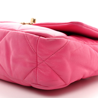 Chanel Lambskin Quilted Medium Chanel 19 Flap Dark Pink 10 of 11