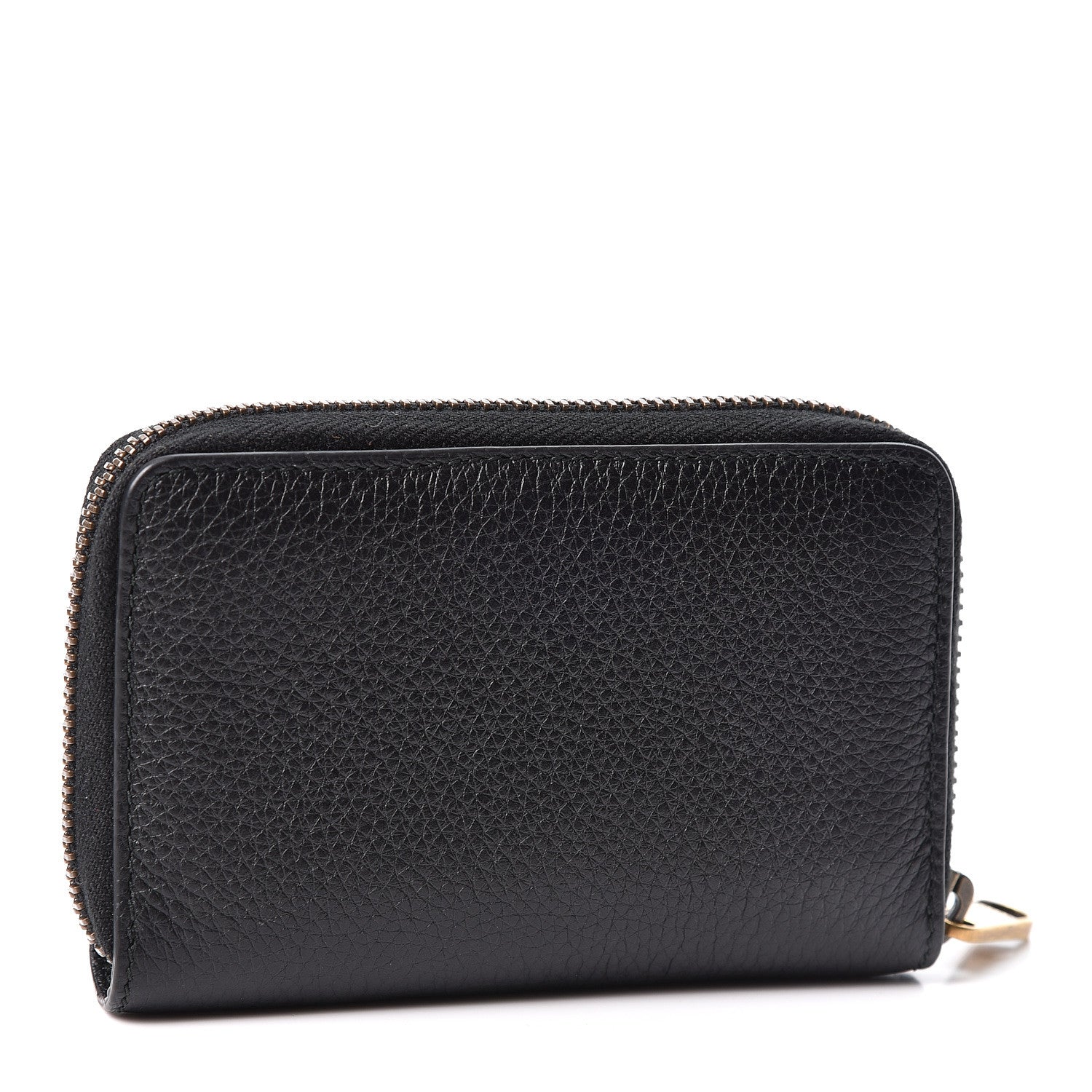 Gucci Calfskin Logo Zip Around Card Case Black 2 of 8