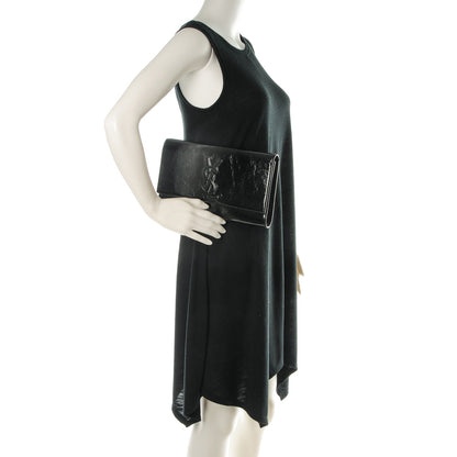 Saint Laurent Textured Patent Monogram Large Belle De Jour Clutch Black 2 of 8