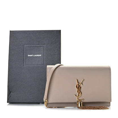 Saint Laurent Smooth Calfskin Classic Monogram Kate Tassel Chain Wallet Nude Powder 12 of 12