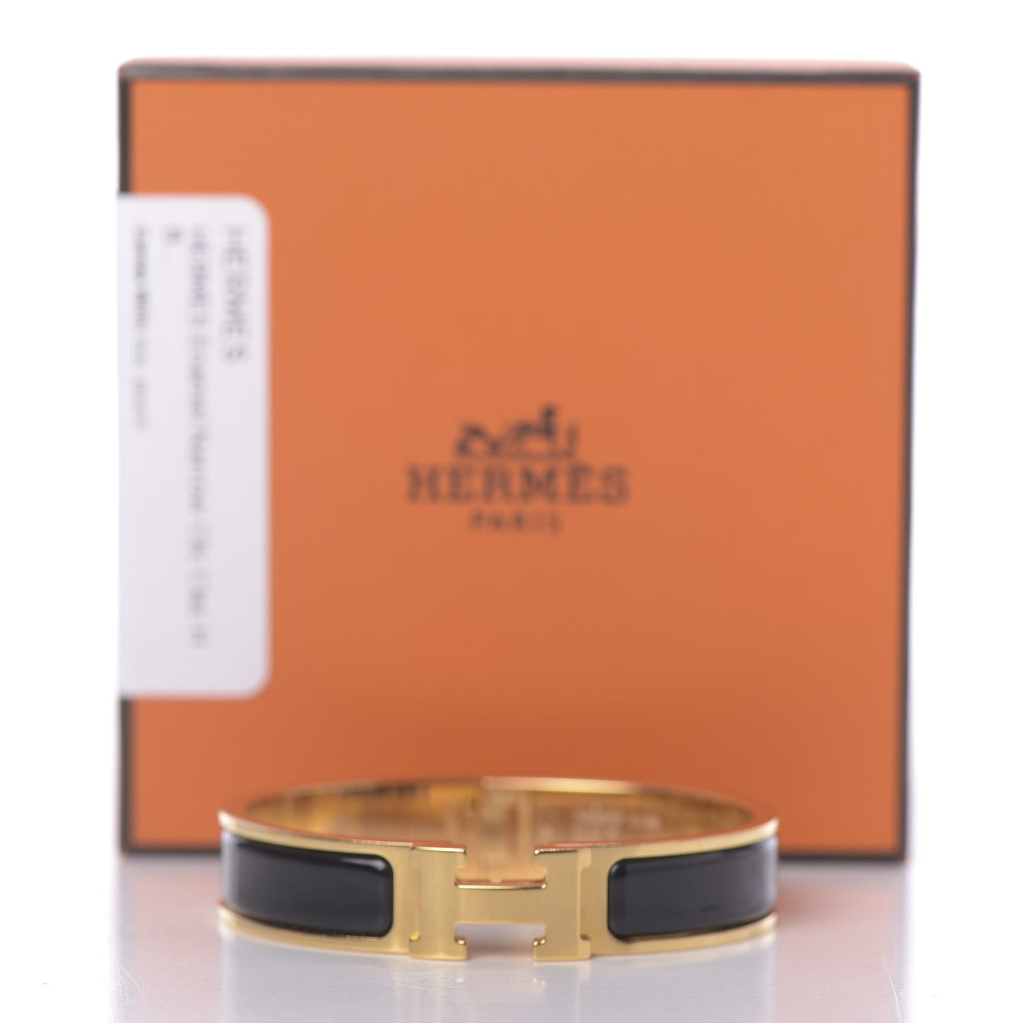 Enamel Narrow Clic Clac H Bracelet PM Black