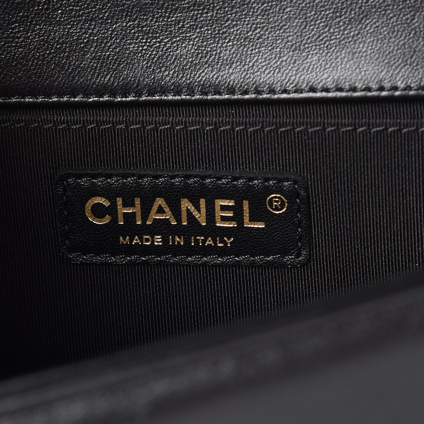 Lambskin Chevron Quilted Medium Boy Flap Black