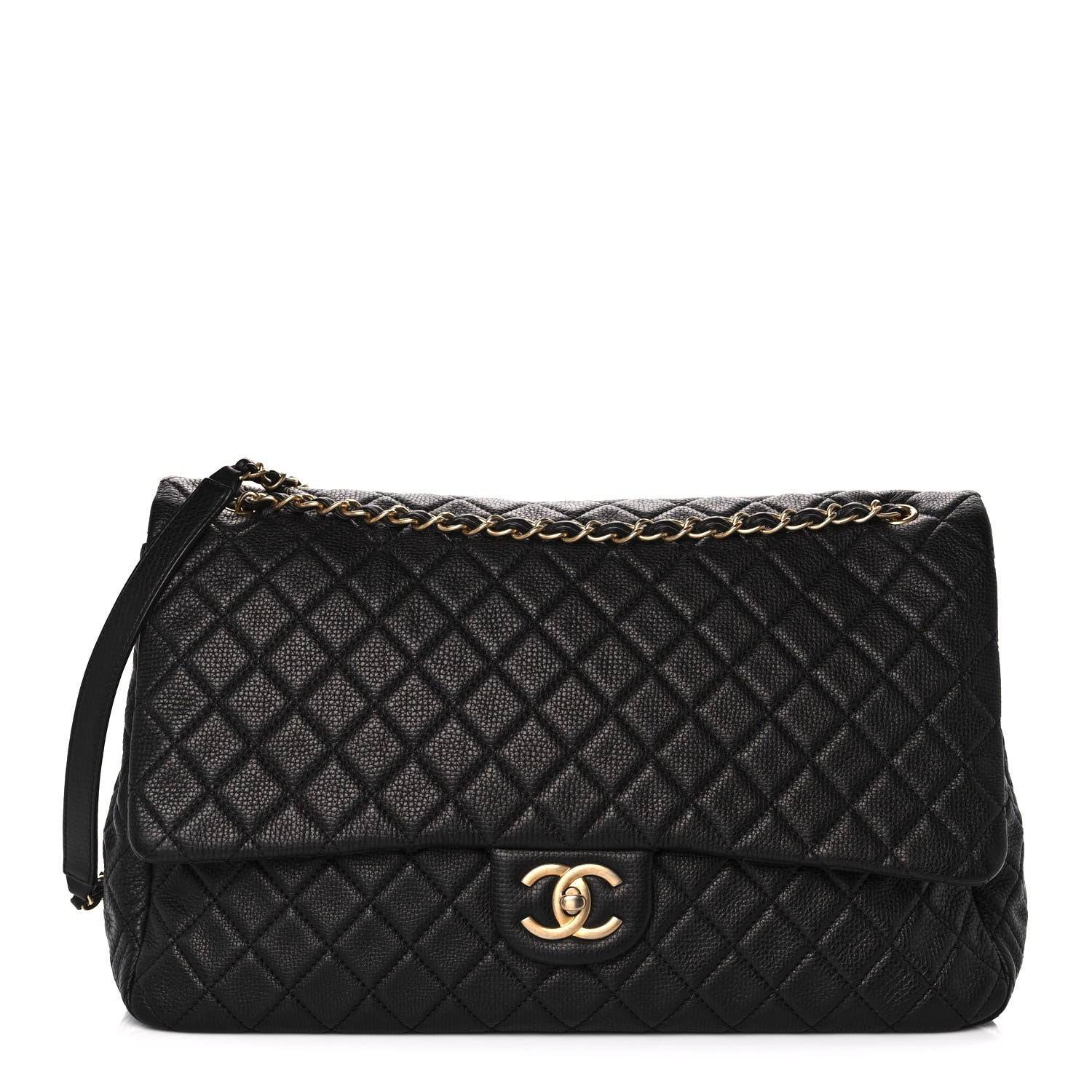 Chanel Calfskin Quilted XXL Travel Flap Bag Black 1 of 12