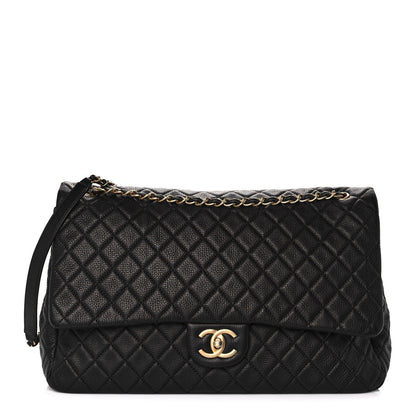 Chanel Calfskin Quilted XXL Travel Flap Bag Black 1 of 12