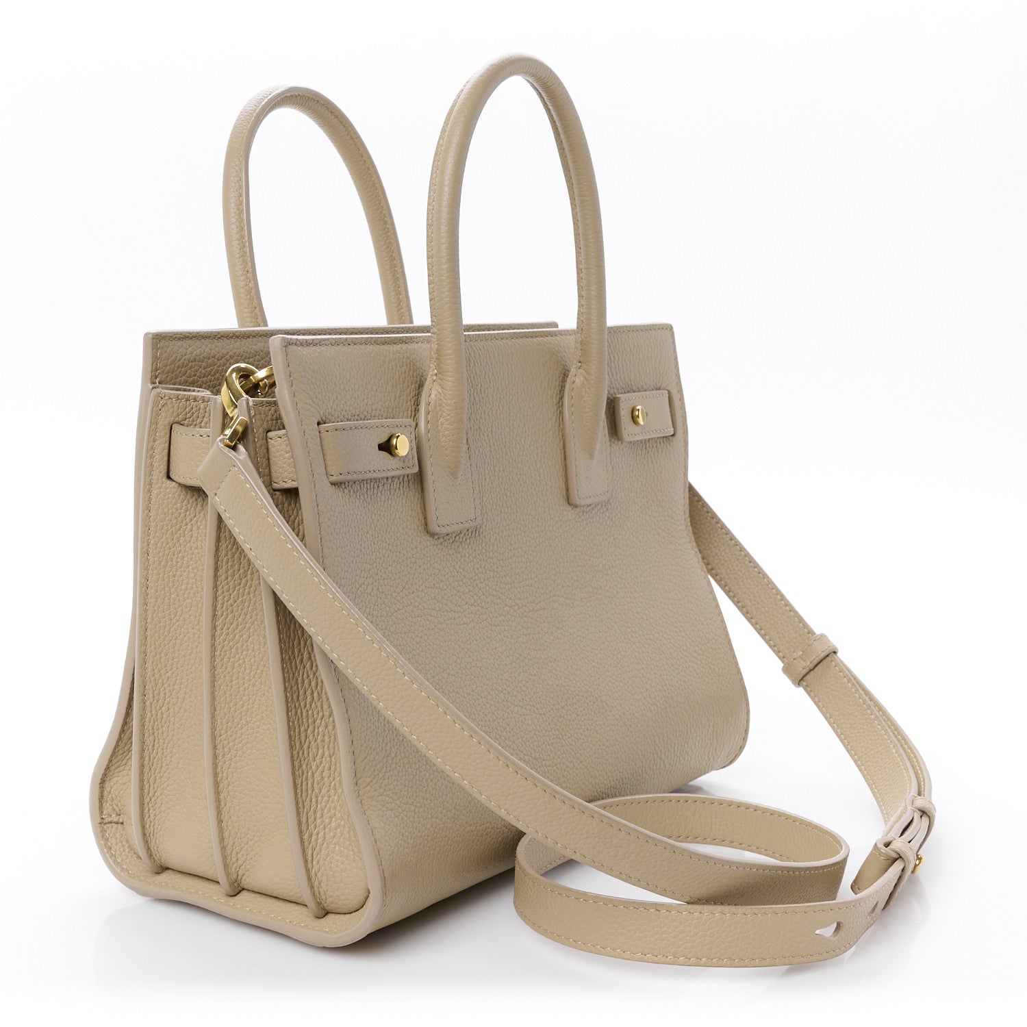 Saint Laurent Grained Calfskin Baby Sac De Jour Souple Dark Beige 3 of 12