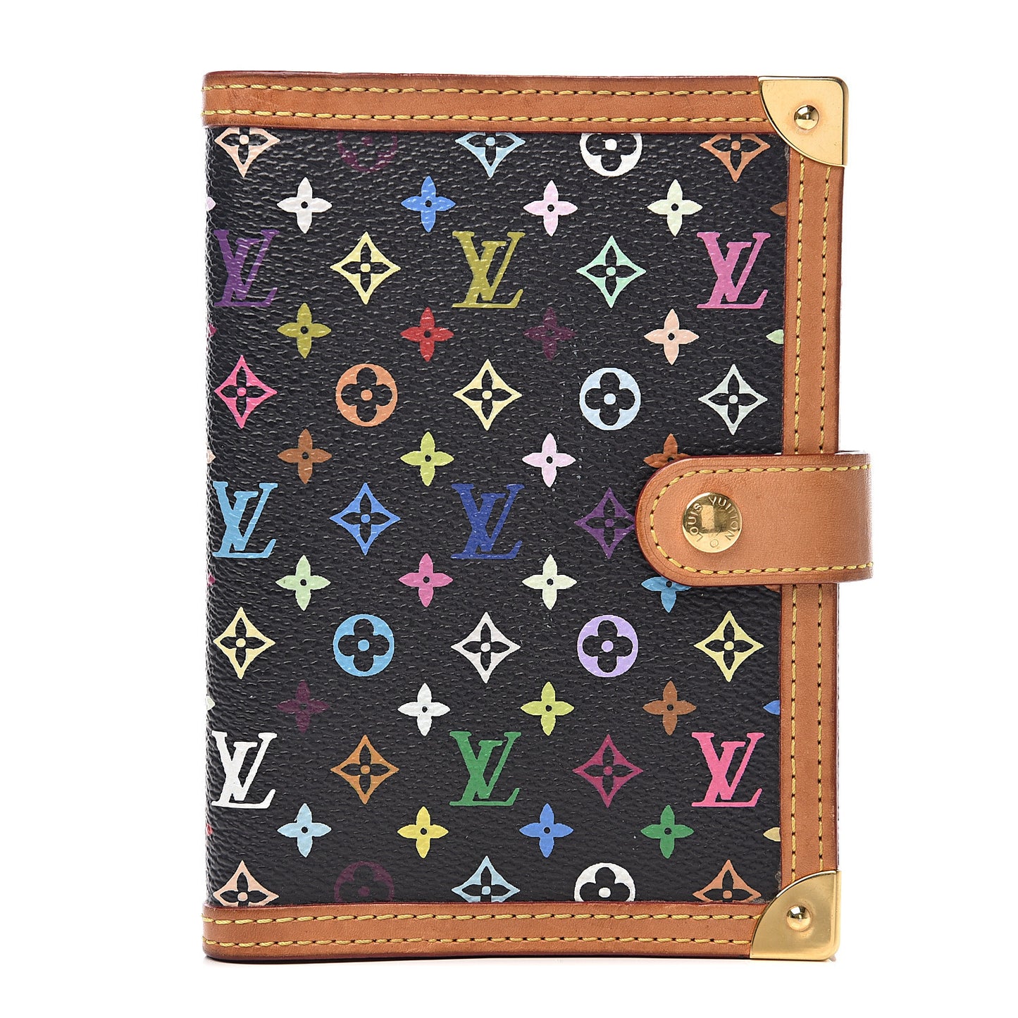 Monogram Multicolor Small Ring Agenda Cover Black