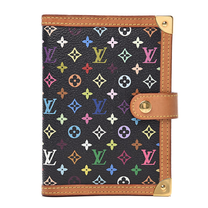 Louis Vuitton Monogram Multicolor Small Ring Agenda Cover Black 1 of 8