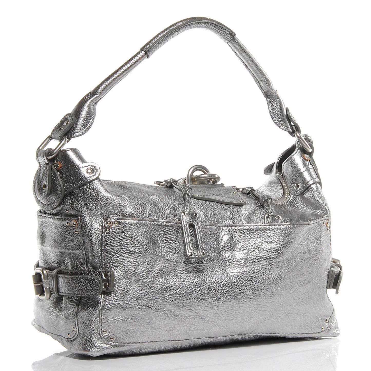 Leather Paddington Hobo Silver
