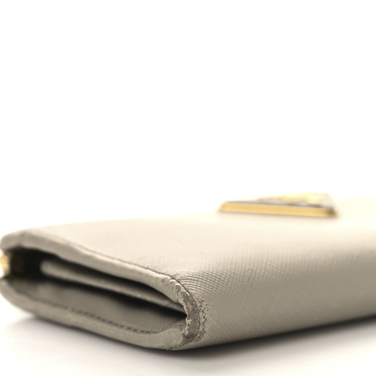 Prada Saffiano Triangle Half Zip Wallet Pomice 8 of 10