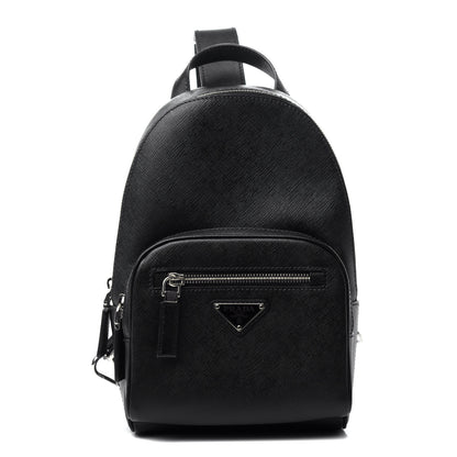 Prada Saffiano Sling Backpack Black 1 of 9