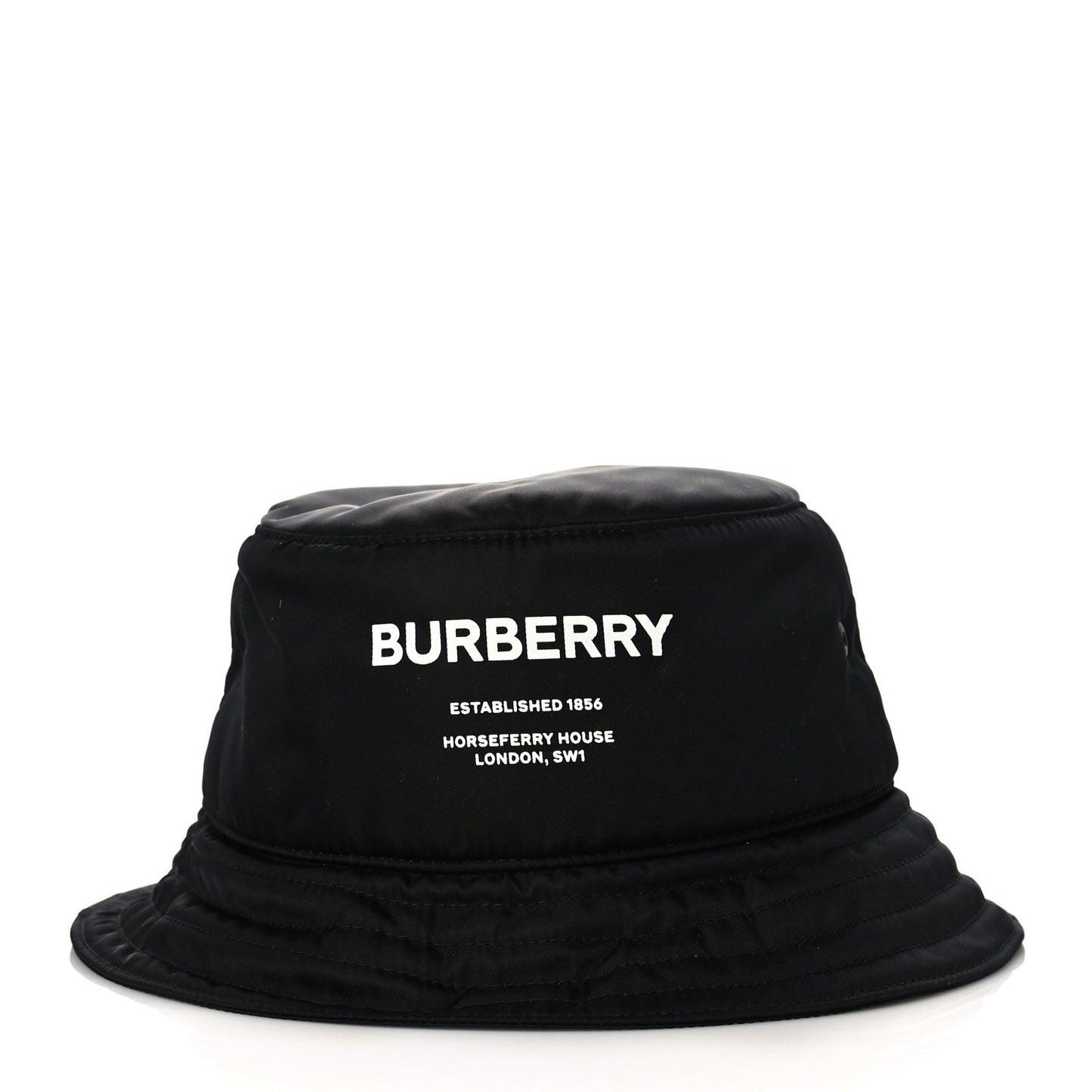 Nylon Horseferry Print Bucket Hat L Black
