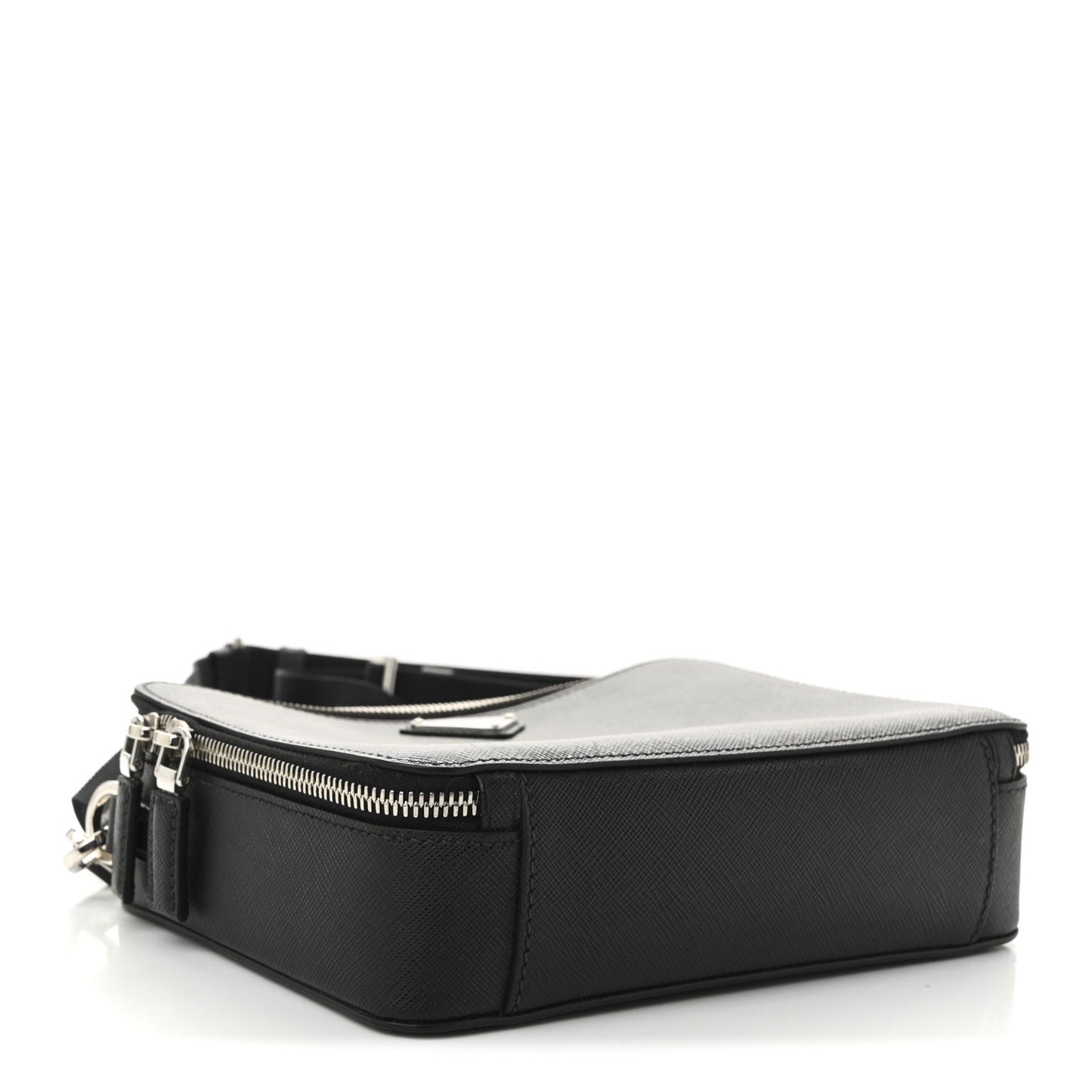 Saffiano Travel Medium Brique Crossbody Bag Black