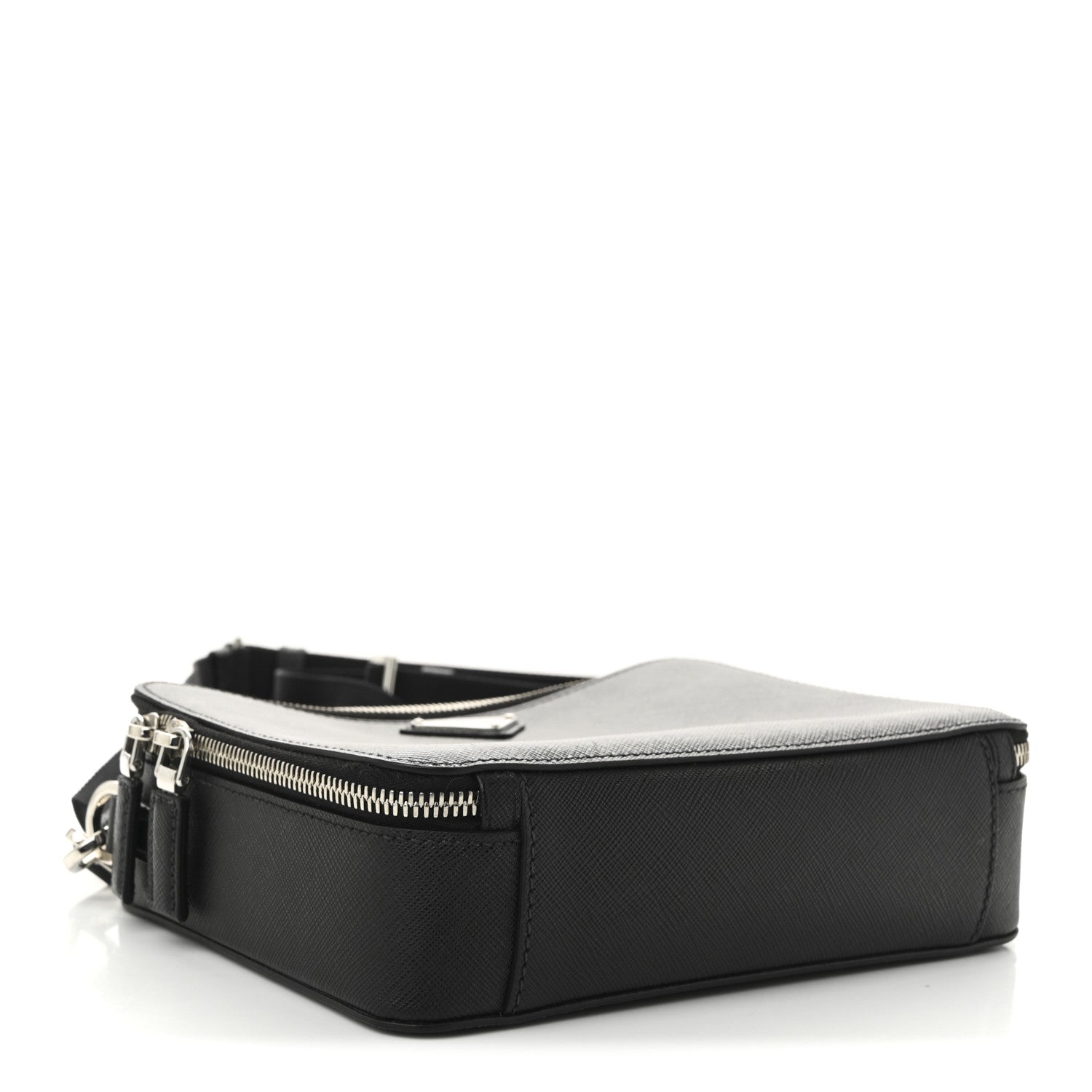 Prada Saffiano Travel Medium Brique Crossbody Bag Black 4 of 11