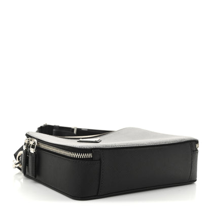 Prada Saffiano Travel Medium Brique Crossbody Bag Black 4 of 11
