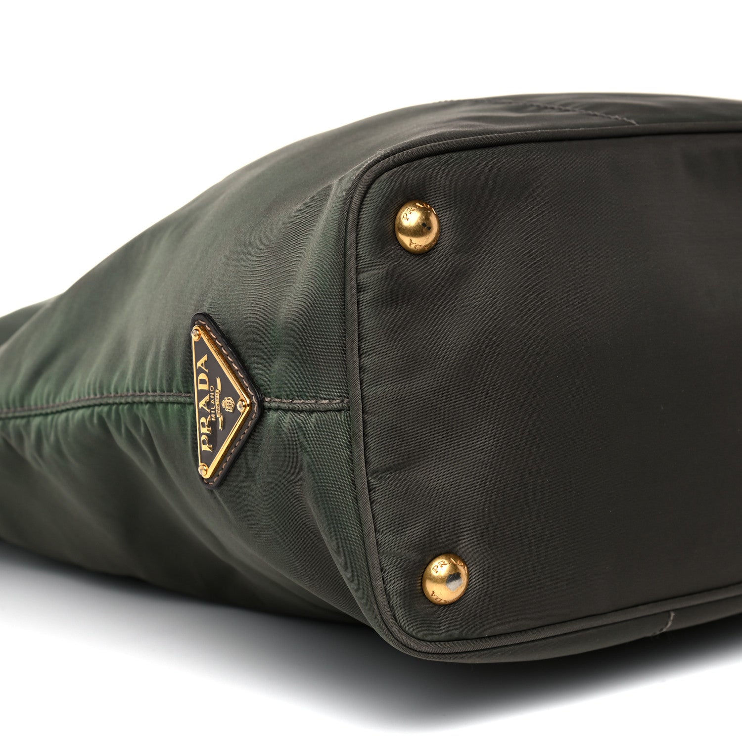Prada Tessuto Nylon Logo Tote Green 8 of 16