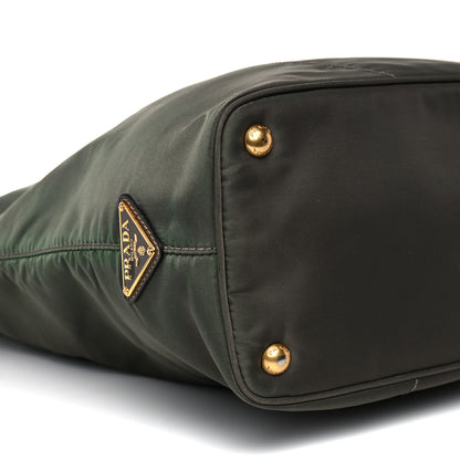 Prada Tessuto Nylon Logo Tote Green 8 of 16