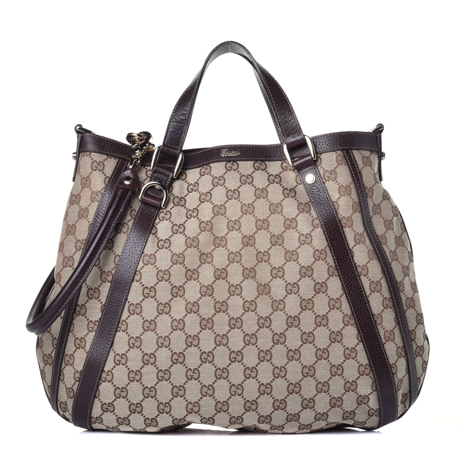 Gucci Monogram Medium Abbey Convertible Tote Dark Brown 1 of 10