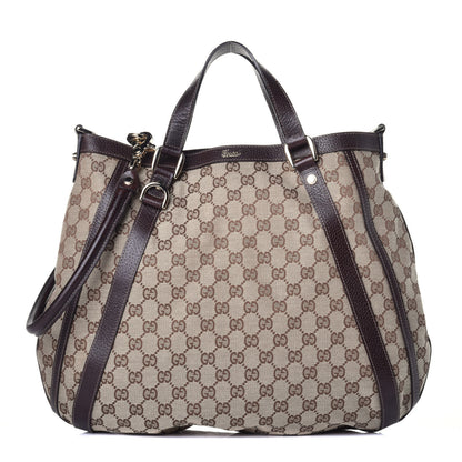 Gucci Monogram Medium Abbey Convertible Tote Dark Brown 1 of 10