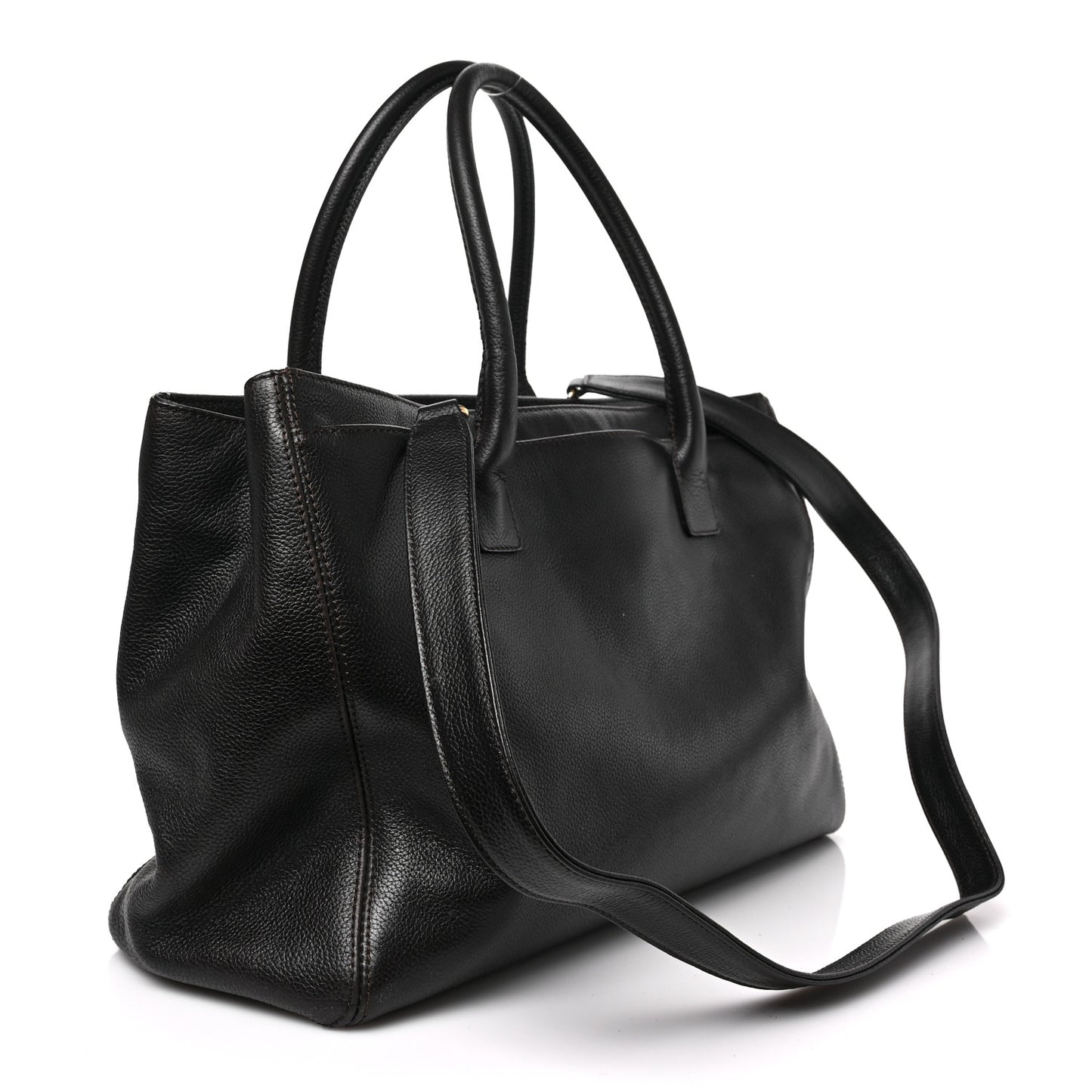 Calfskin Cerf Executive Shopper Tote Brown
