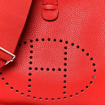 Hermes Taurillon Clemence Evelyne III PM Rouge Tomate 9 of 11