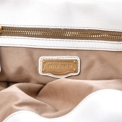 Miu Miu Nappa Matelasse Shopping Tote Bianco 7 of 10