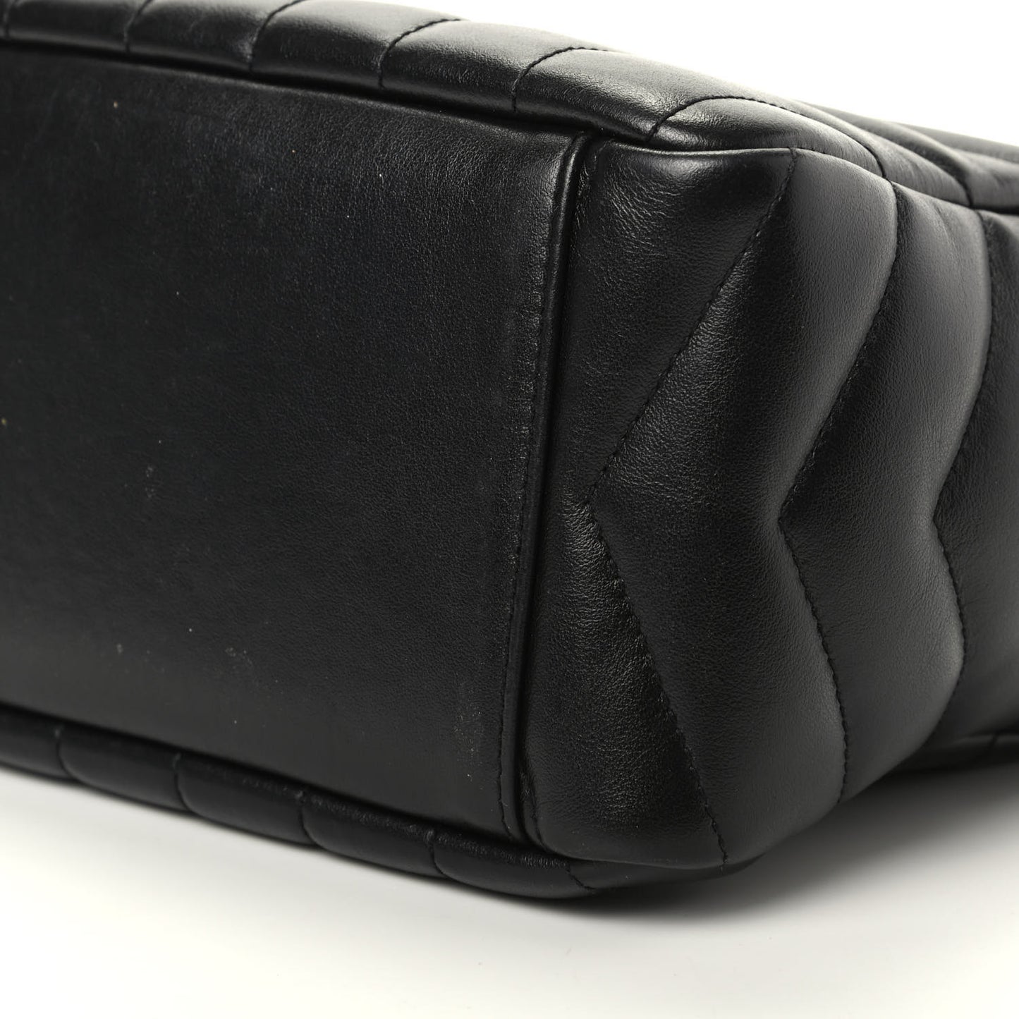 Calfskin Y Quilted Monogram Small Loulou Bowling Bag Black