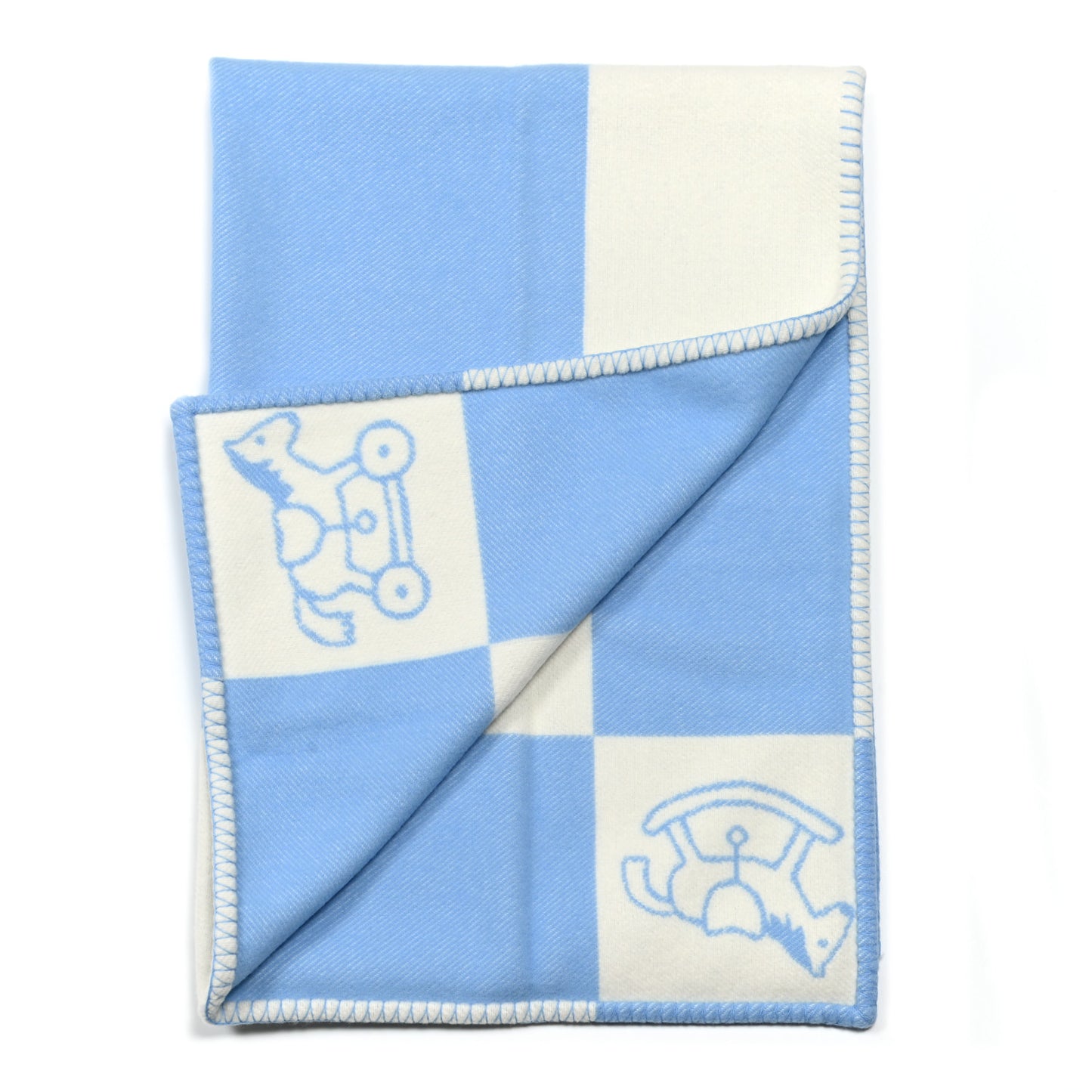 Wool Cashmere Adada Avalon Baby Blanket Blue Glacier